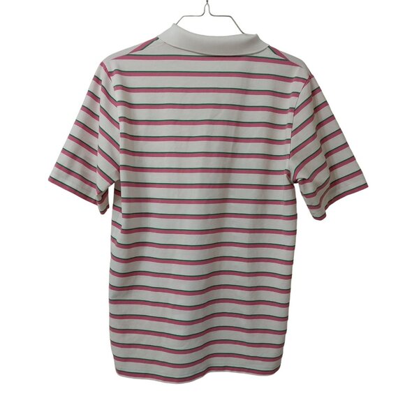 Polo Golf Ralph Lauren Green Pink White Striped Spring Island Logo Mens Sz L - Picture 2 of 9